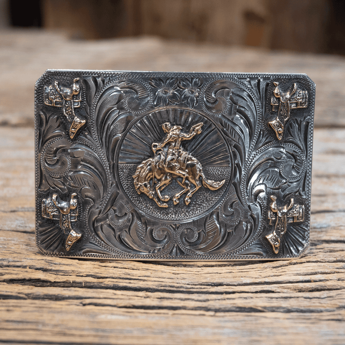 HS Means Co. 1970's Bronc Rider Belt Buckle