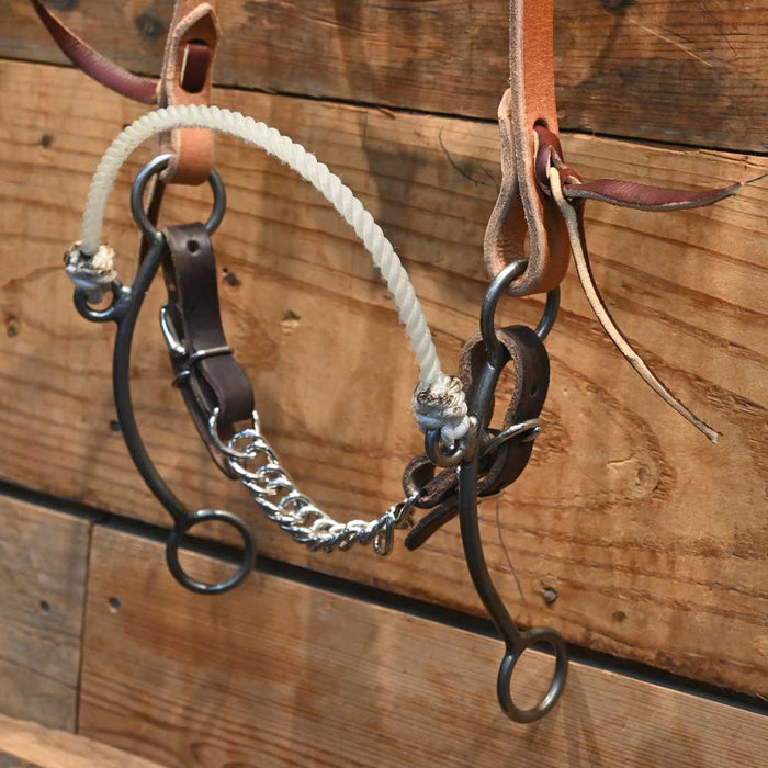 CHS Brett Davis Rope Nose Side Pull Tack - Training Cow Horse Supply