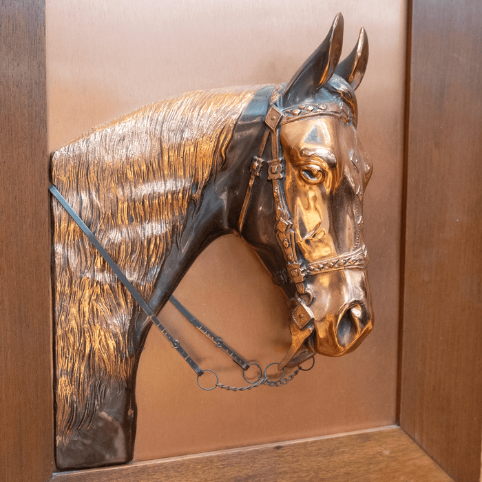 Striking Raised Copper Parade Horse Artwork 1940's - 50's