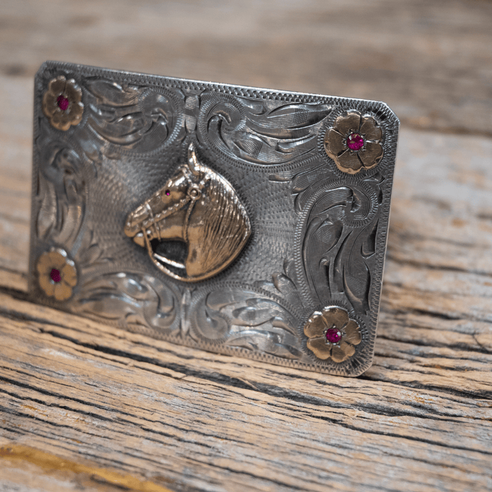 1940's 10k Gold Horse Head Belt Buckle