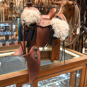 Western Cowboy Mini Saddle and Wolley Saddle Bags- Western Decor  _CA743 Collectibles Teskey's   