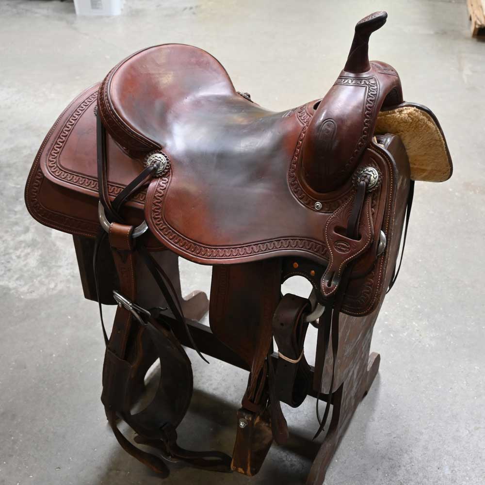 16.5" USED JEFF SMITH CUTTER SADDLE Saddles Jeff Smith   