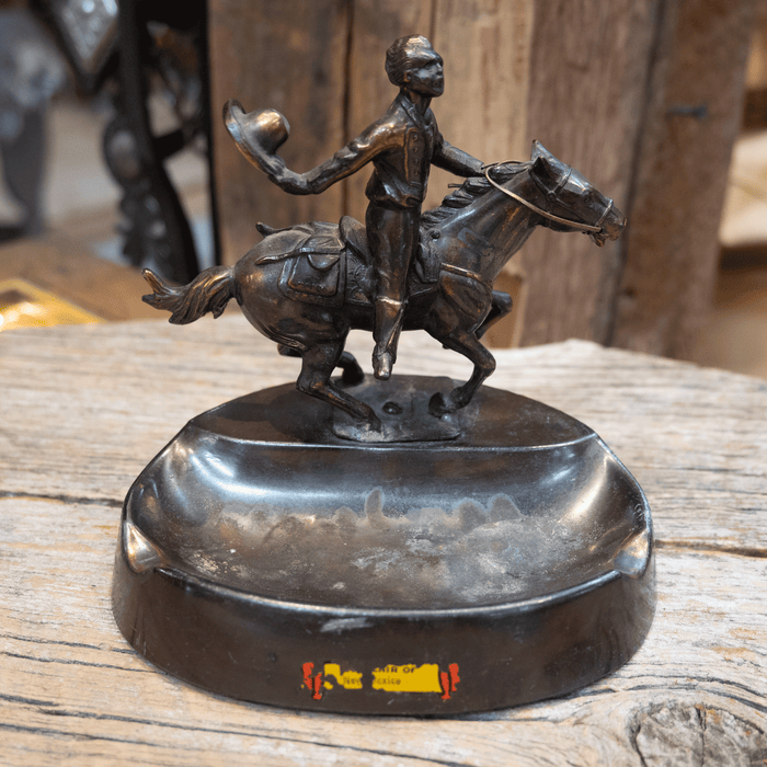 1950 Souvenir of New Mexico Cowboy in the Wind Ashtray