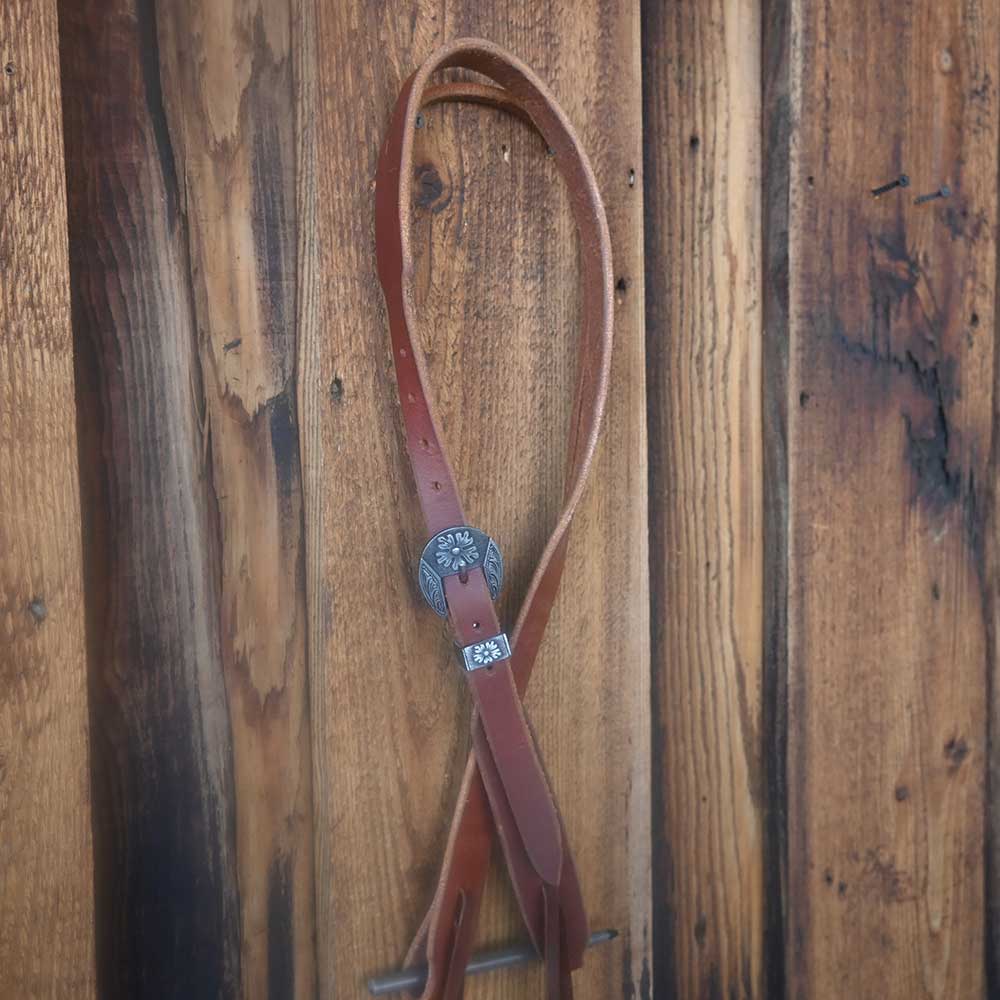 Nice Slit Ear Headstall accented with a Flower Headstall Buckle  AAHS057