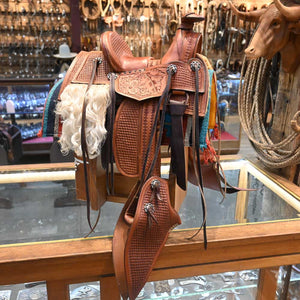 Western Cowboy Mini Saddle and Wolley Saddle Bags- Western Decor  _CA743 Collectibles Teskey's   