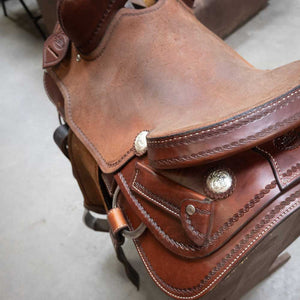 15" USED COATS RANCH CUTTING SADDLE Saddles Coats Saddlery   