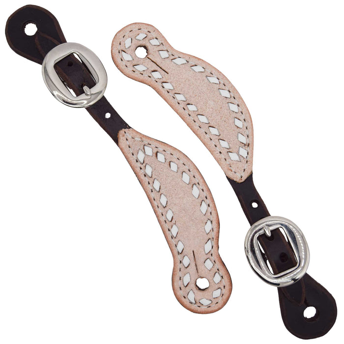 Teskey's Ladies Two Tone Chocolate Spur Strap w/Buckstitch