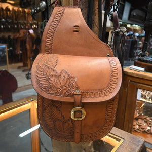 Shopmade Tooled Leather Saddle Bags _CA1118 Collectibles MISC