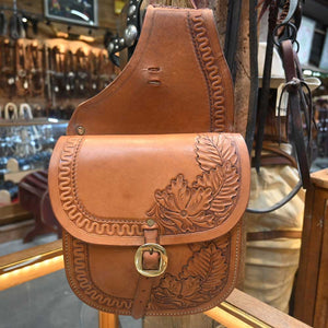 Shopmade Tooled Leather Saddle Bags _CA1118 Collectibles MISC