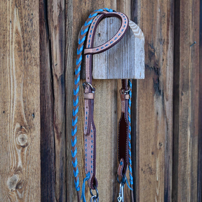 Silicone Beaded Hackamore Bridle Rig w/All New Leather