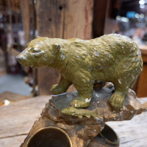 Vintage 1930's 40's Painted metal Inkwell Bear Statue Collectibles Teskey's