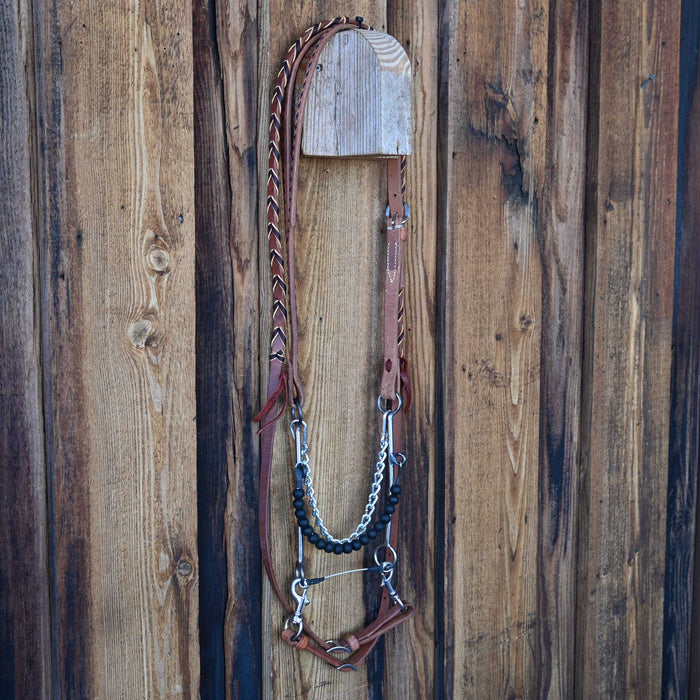 Silicone Beaded Hackamore Bridle Rig w/All New Leather