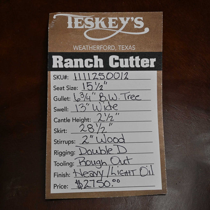 15.5" TESKEY'S PRO CUTTER RANCH CUTTER SADDLE