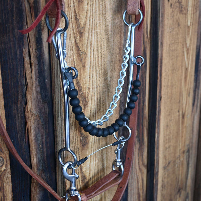 Silicone Beaded Hackamore Bridle Rig w/All New Leather