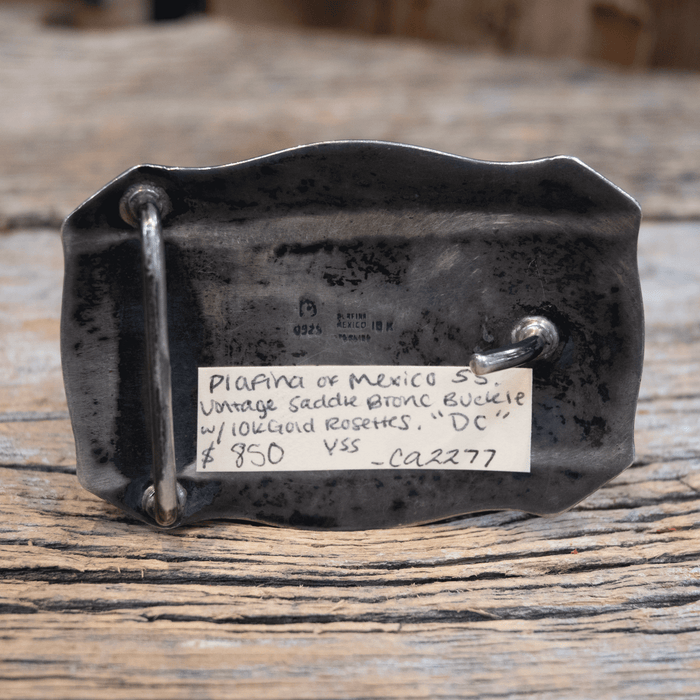 Plafina Mexico Sterling Silver Saddle Bronc Belt Buckle