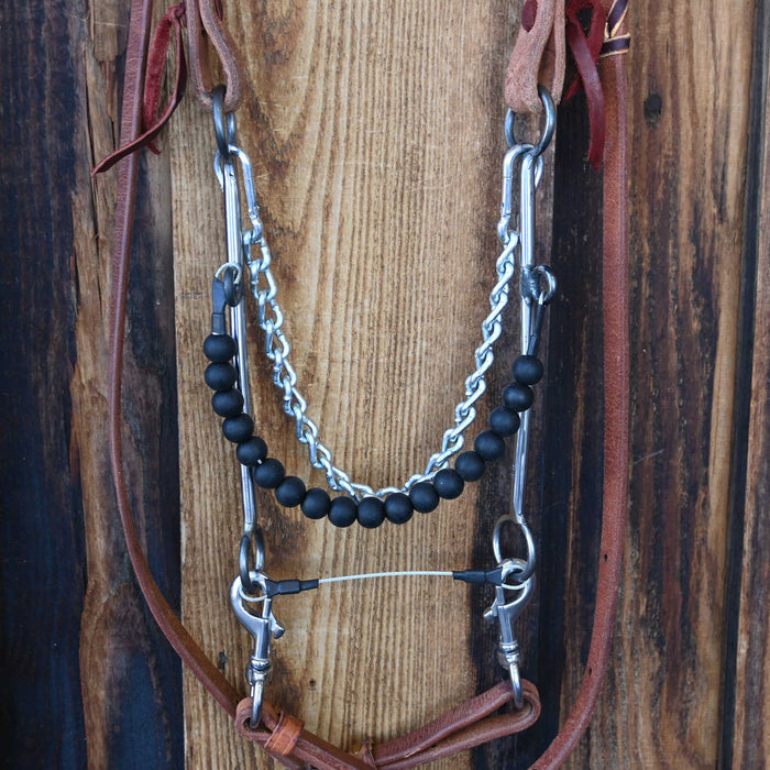 Silicone Beaded Hackamore Bridle Rig w/All New Leather