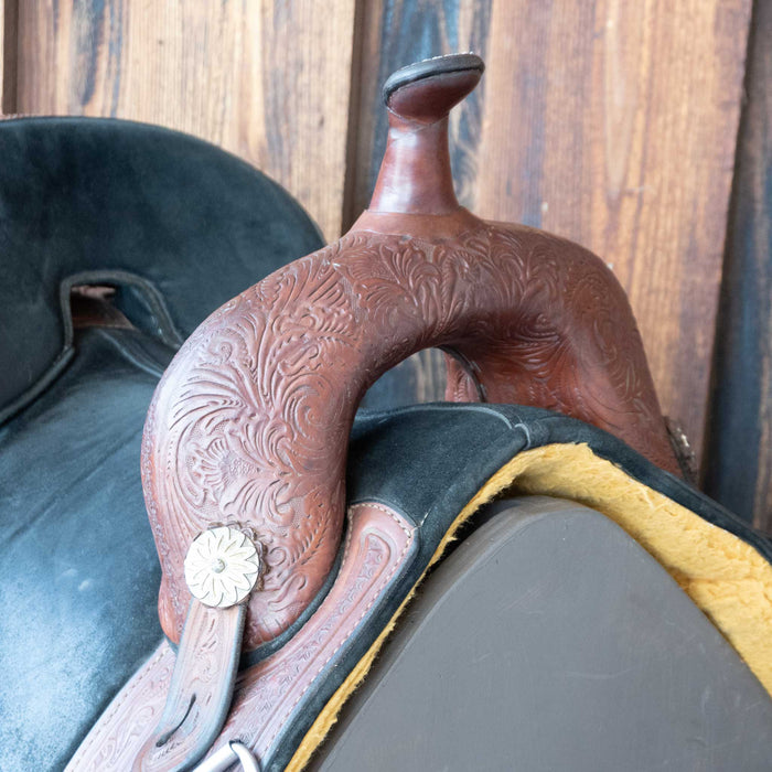 14.5" USED CIRCLE Y TAMMY FISCHER TREELESS BARREL SADDLE