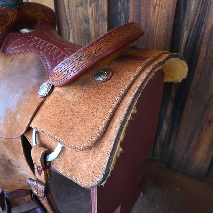 14" USED JEFF SMITH ROPING SADDLE Saddles - New Jeff Smith