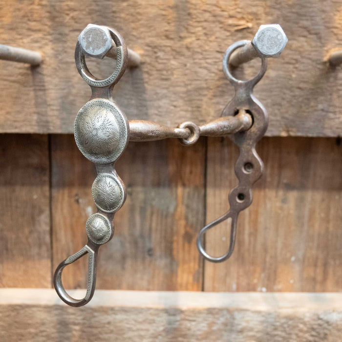 CATES #1407 Silver Mounted Shanked Fat Snaffle 1863