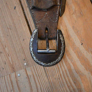 Leather Back Cinch with Silver Mounted Campbell Hardware Buckles AAHT008 Tack - Brest Collars Spiller   