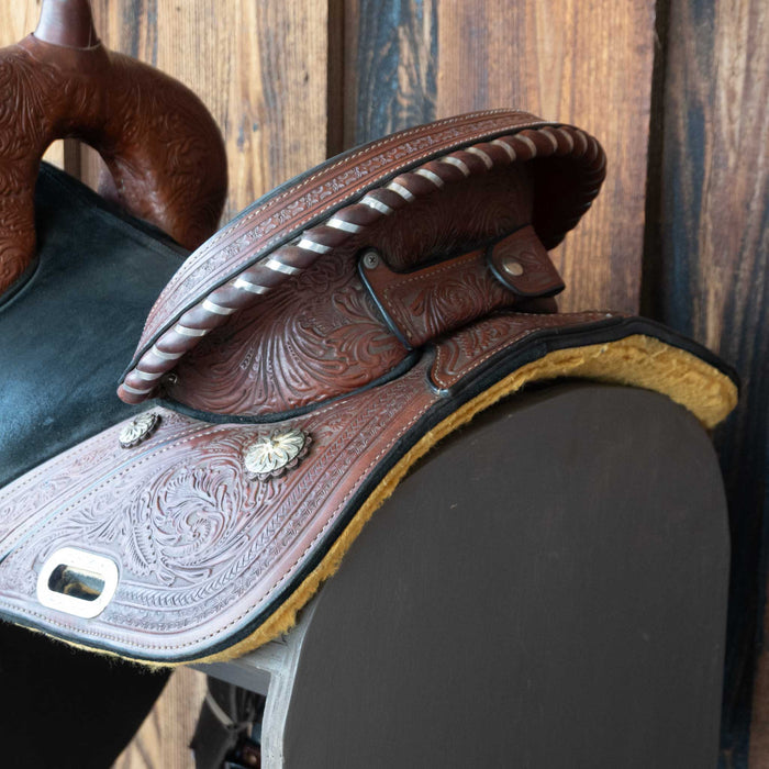 14.5" USED CIRCLE Y TAMMY FISCHER TREELESS BARREL SADDLE