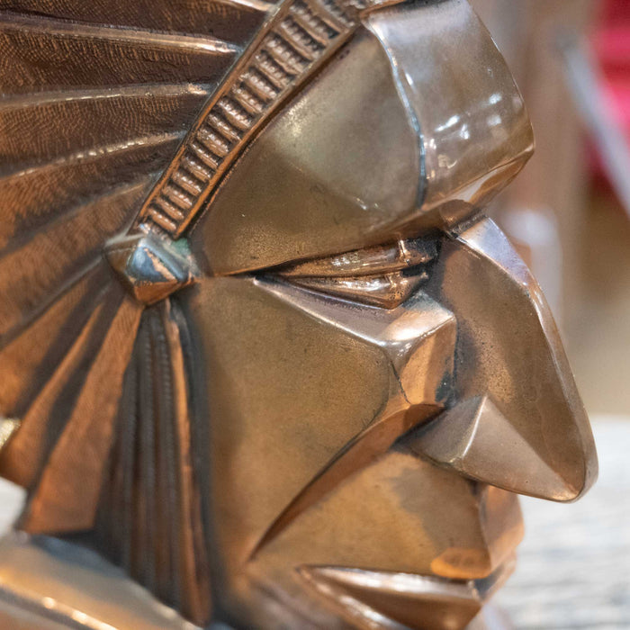 Vintge Art Deco Native American Chief Bookends