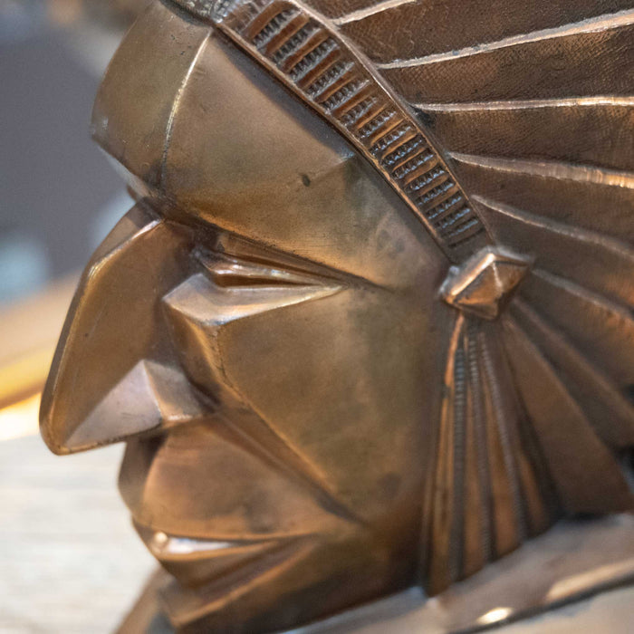Vintge Art Deco Native American Chief Bookends
