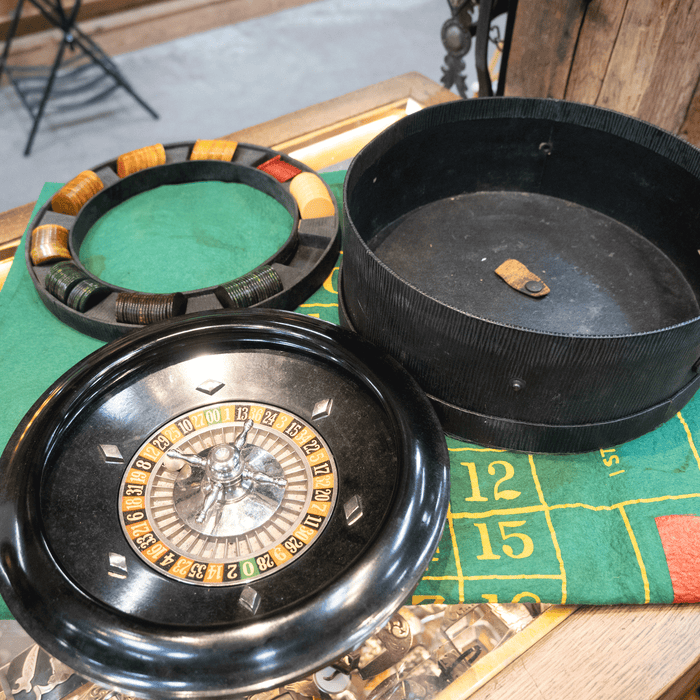 Vintage 1930's Miniature Roulette Wheel Game Set
