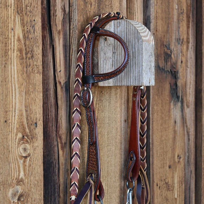 Silicone Beaded Hackamore Bridle Rig w/All New Leather