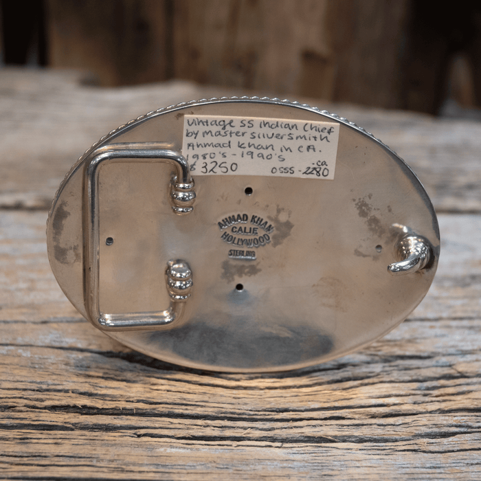 1980's-90's Ahmad Khan Sterling Silver Belt Buckle