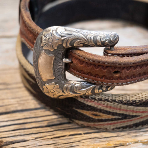 Vintage Horse Hair Belt w/ 10K Gold & Silver Souloges Buckle Collectibles Souloges