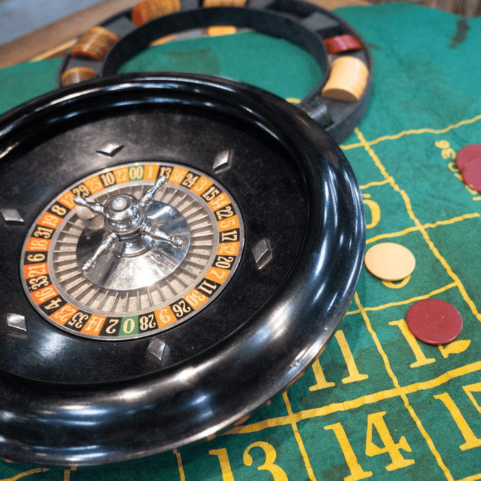 Vintage 1930's Miniature Roulette Wheel Game Set