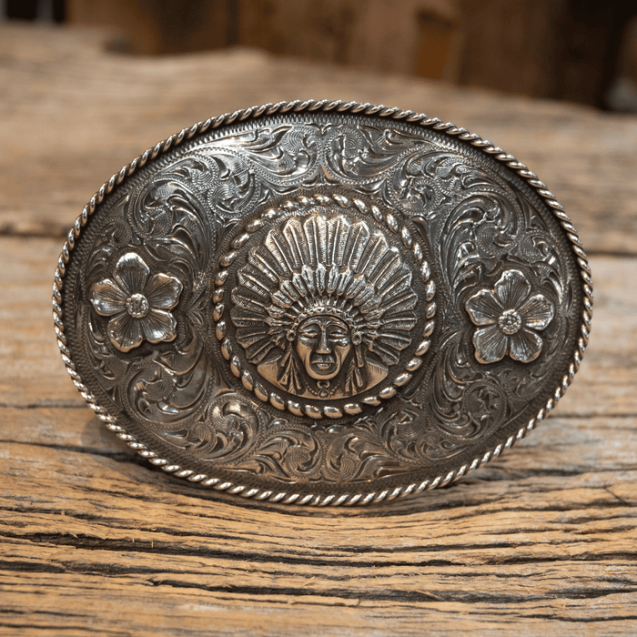 1980's-90's Ahmad Khan Sterling Silver Belt Buckle