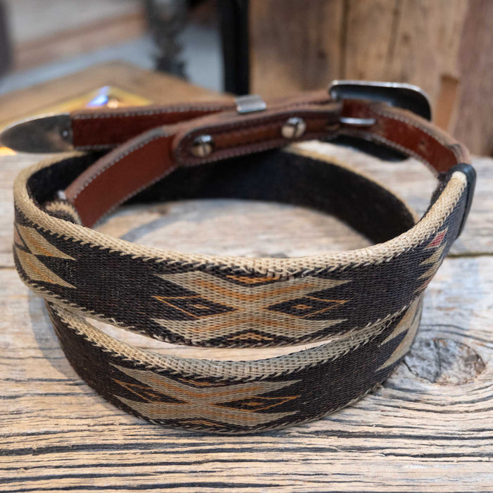 37" Horse Hair Belt w/10K Gold & Silver Souloges Buckle