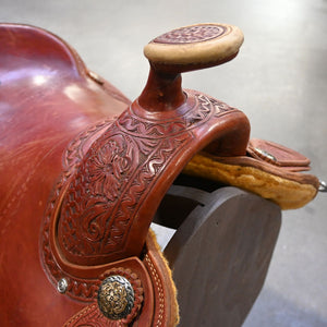 16" USED TESKEY'S STEER WRESTLING SADDLE Saddles Teskey's Saddlery