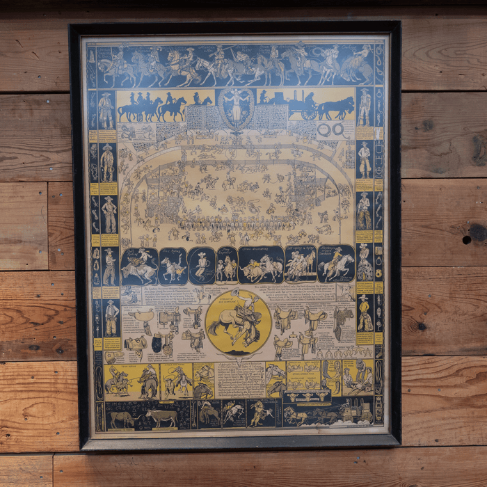 1933 Jo Mora Evolution of the Cowboy Iconic & Scarce Litograph, Framed