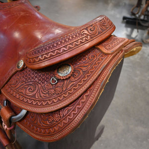 16" USED TESKEY'S STEER WRESTLING SADDLE Saddles Teskey's Saddlery