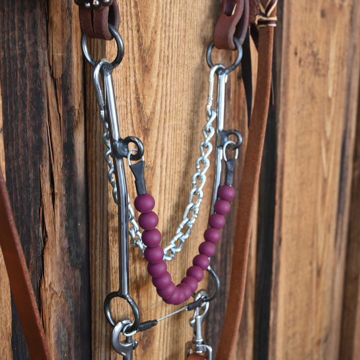 Silicone Beaded Hackamore Bridle Rig w/All New Leather
