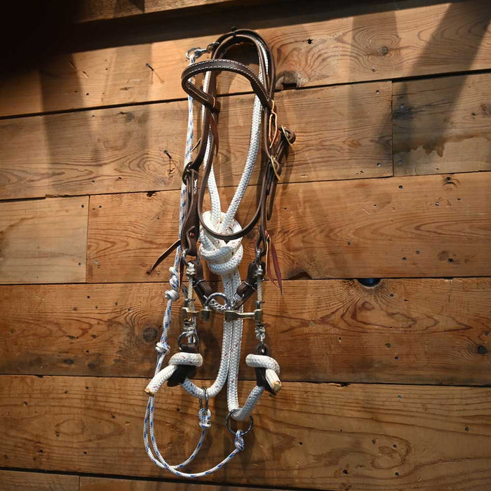 CHS Correction Gag Bridle Rig w/Martingale Tack - Training Cow Horse Supply