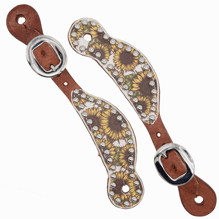 Teskey's Youth Sunflower Spur Straps w/Dots