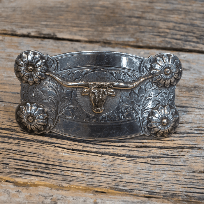 Vintage Visalia Stock Saddle Co. Sterling Silver Belt Buckle