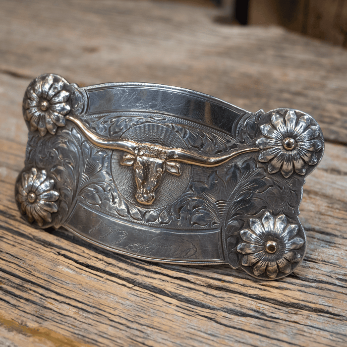 Vintage Visalia Stock Saddle Co. Sterling Silver Belt Buckle