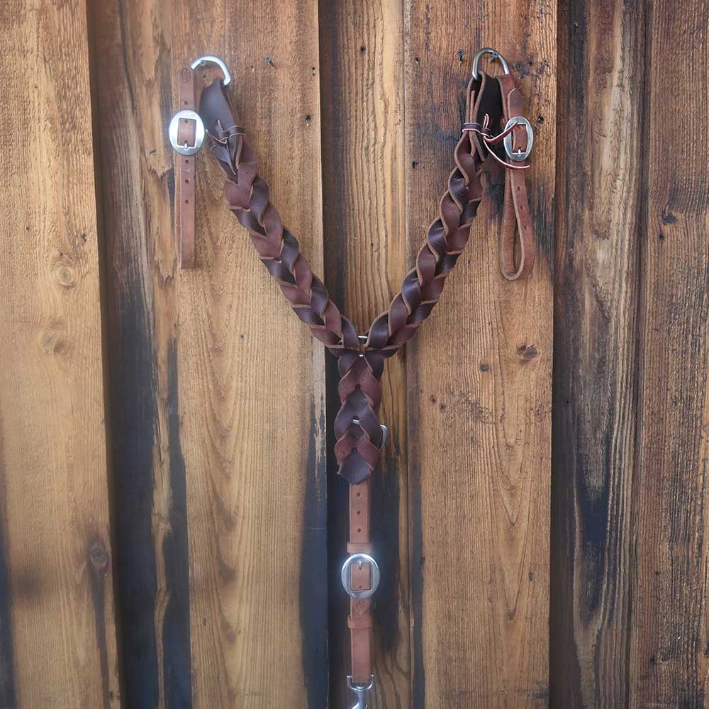 Handmade J-H - Made in the USA - 3 Piece Leather Braided Breast Collar AAHT001 Tack - Breast Collars Teskey's   