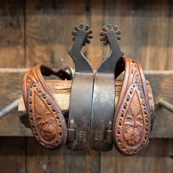 Jerry CATES Spur #1707 Silver Mounted +_T Brand Tack - Spurs Jerry CATES