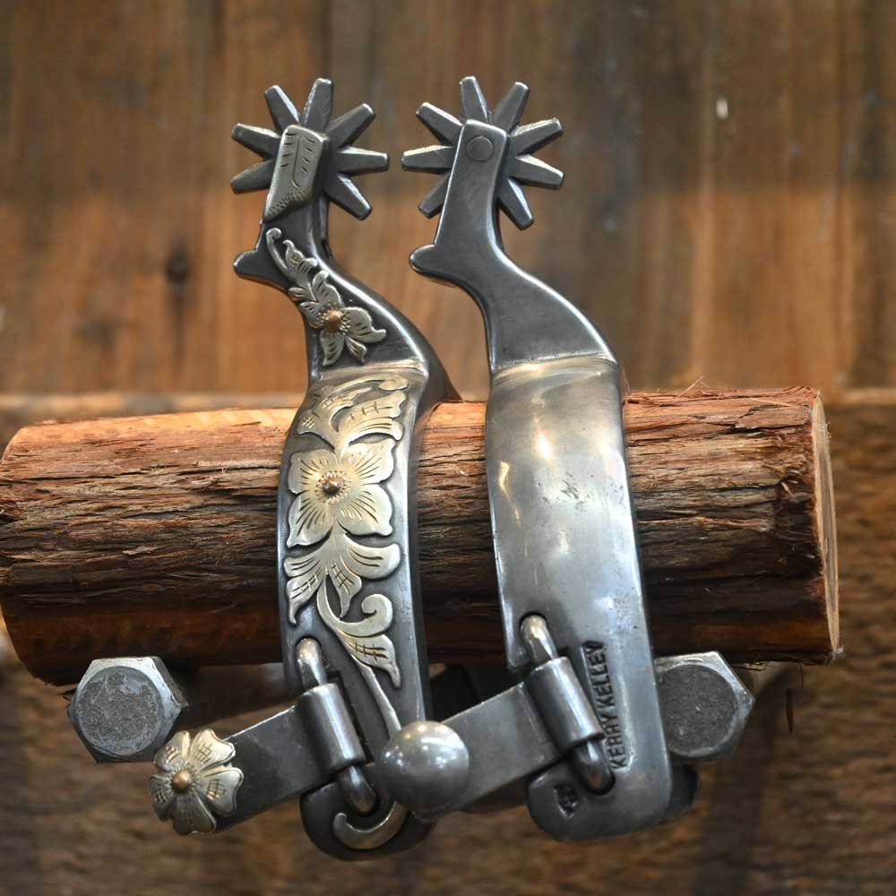 Kerry Kelley Silver Mounted Spurs - SPUR464 Tack - Spurs Kerry Kelley   