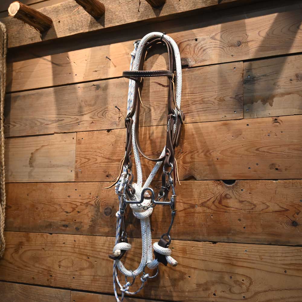 Cow Horse Supply Bridle Rig - Solid Port with Roller - Gag -  Martingale CHS199 Tack - Training - Headgear Cow Horse Supply   