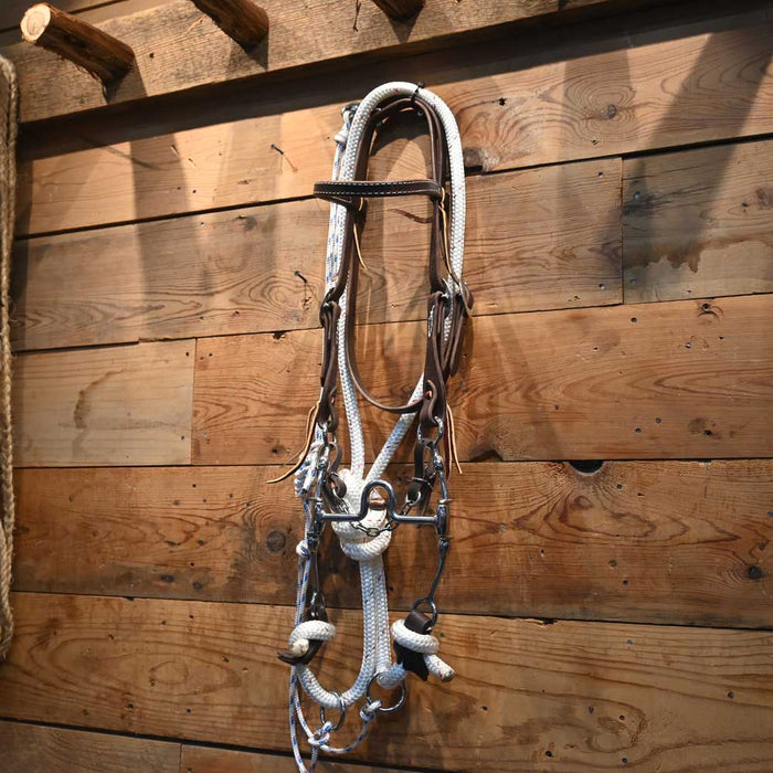 CHS Solid Port Rig w/Martingale Tack - Training Cow Horse Supply