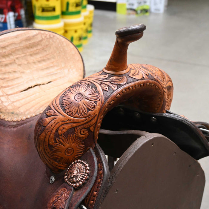 13.5" USED DOUBLE J POZZI PRO BARREL SADDLE
