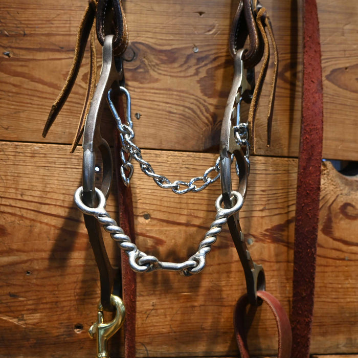Twisted Wire Dogbone Bridle Rig w/ Single Ear Headstall Tack - Rigs MISC