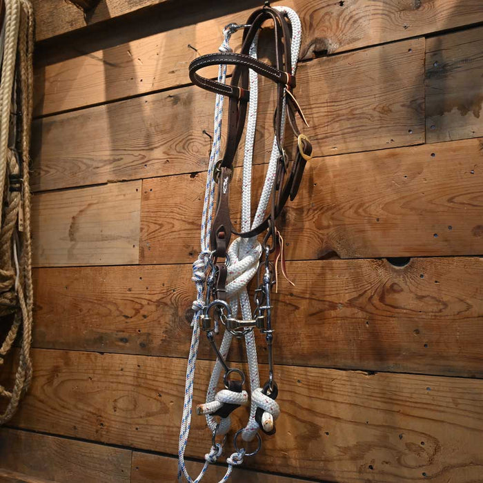 CHS Correction Port Bridle Rig w/Martingale Tack - Training Cow Horse Supply